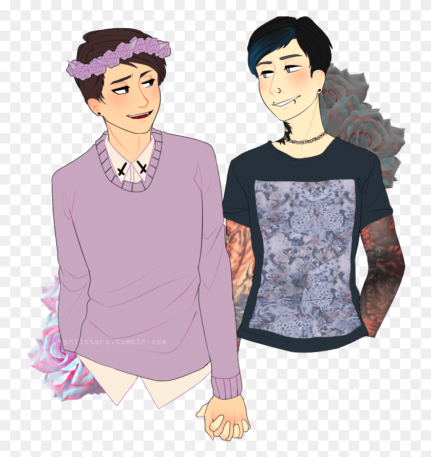 743x832 Pastel Dan And Punk Phil Fanart, Clothing, Apparel, Sleeve HD PNG Download