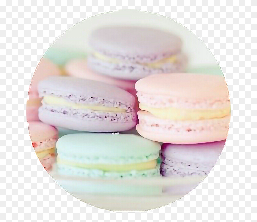 668x668 Pastel Pastelcolors Sweets Treats Circle Pastel Macarons, Food, Confectionery, Cream HD PNG Download