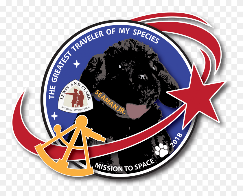 2360x1864 Descargar Png Parche Para La Misión Espacial Seaman Jr Lewis Y Clark Blanco Y Negro, Etiqueta, Texto, Logotipo Hd Png