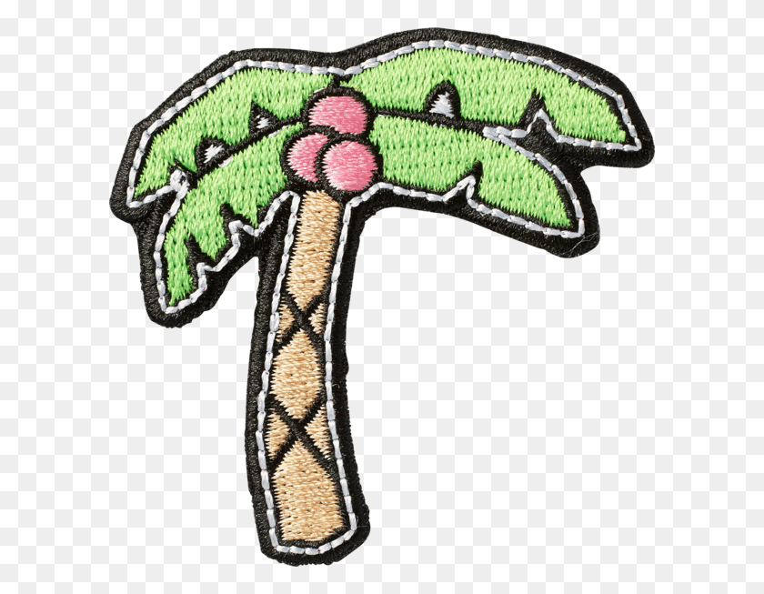 600x593 Patches Palm Tree Sticker, Text, Rug, Tool HD PNG Download