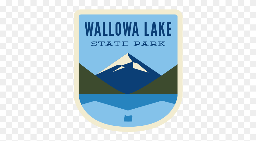 358x402 Patchmarks Wallowa Lake Oregon State Park Sticker Sign, Armor, Text, Shield HD PNG Download