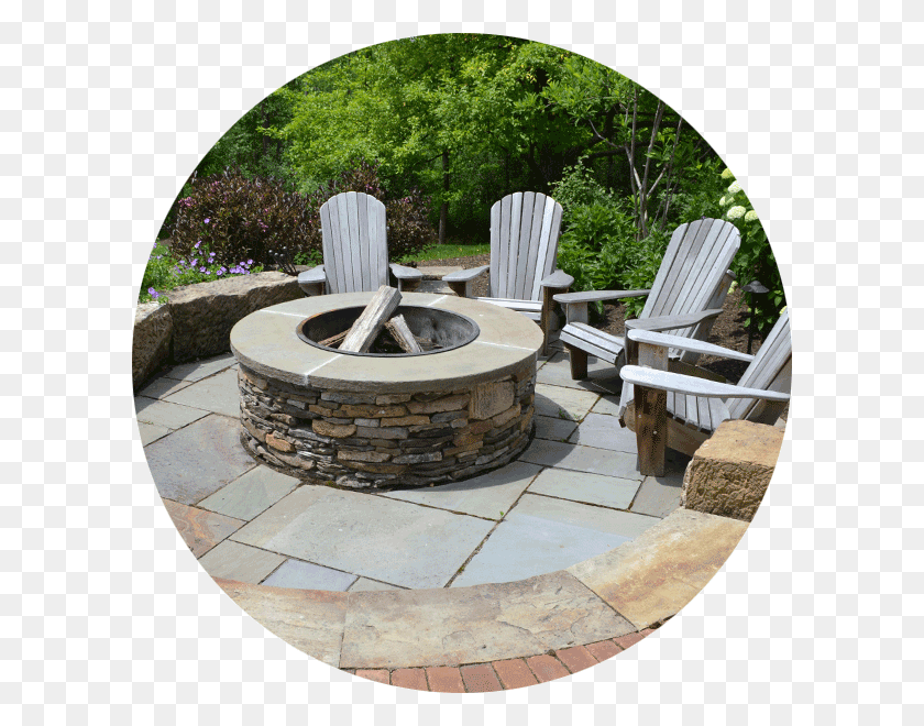 600x600 Patio Fire Pit Water Feature, Flagstone, Chair, Furniture Descargar Hd Png
