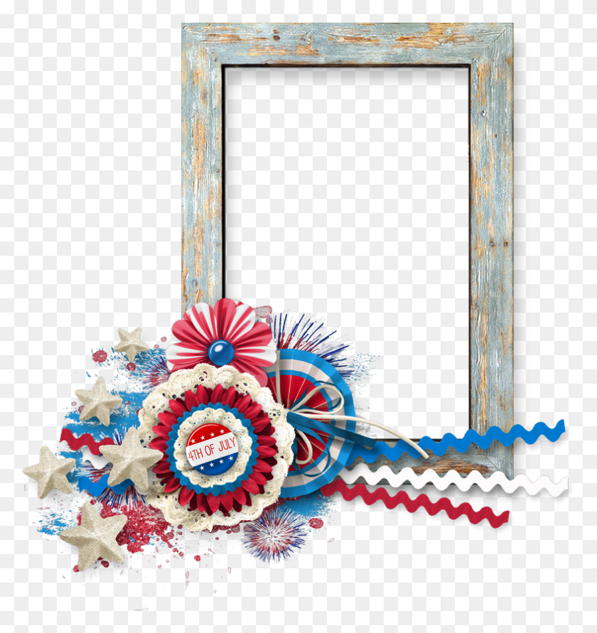 786x838 Patriotic Border For Kids Fourth Of July Frame, Rug, Symbol, Wreath HD PNG Download