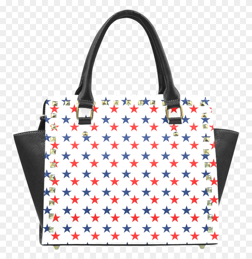 756x801 Patriotic Navy Blue Red Stars Rivet Shoulder Handbag Handbag, Bag, Accessories, Accessory Descargar Hd Png