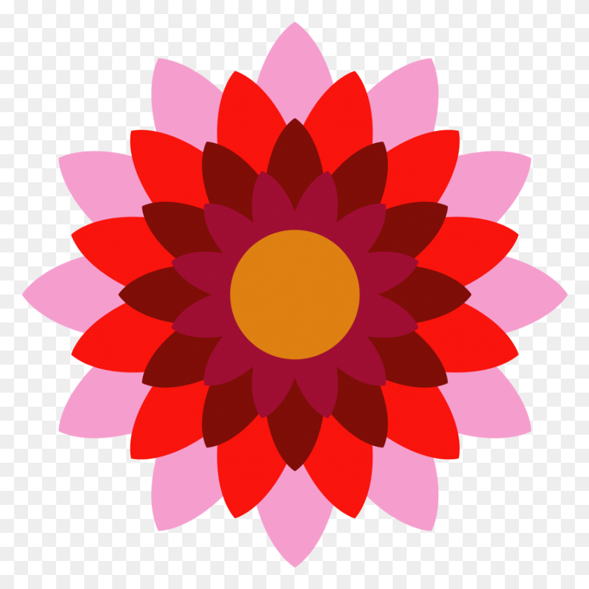 865x865 Pattern 12 Point Star Color, Dahlia, Flower, Plant HD PNG Download