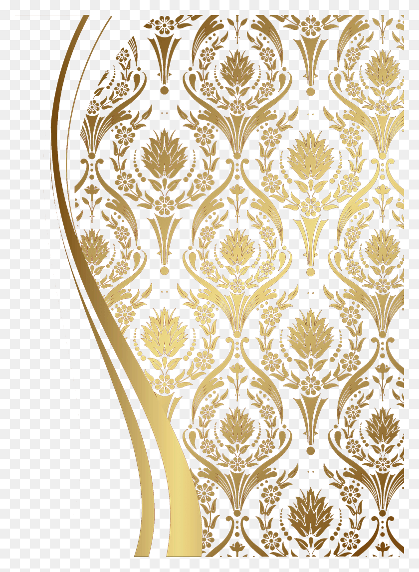1892x2638 Pattern European Motif Golden Free Hq Golden Pattern, Floral Design, Graphics HD PNG Download