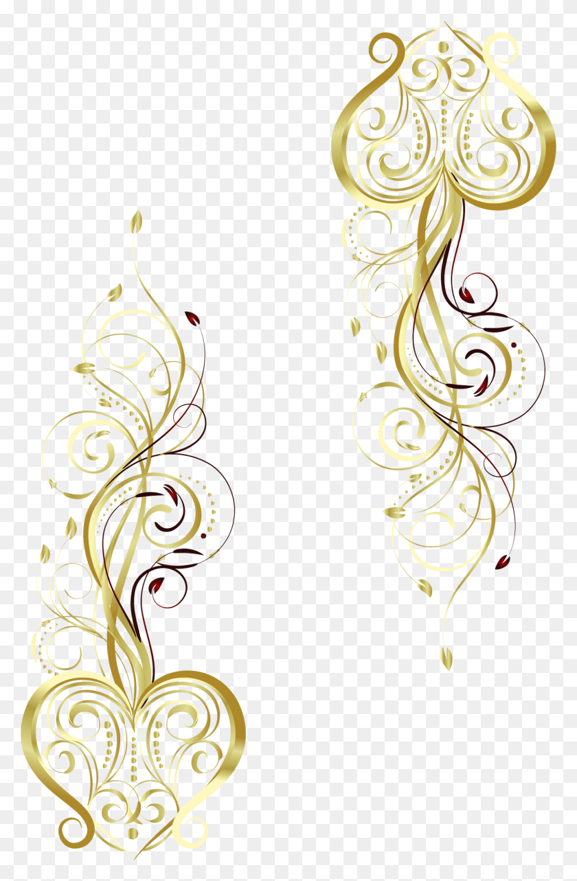 2443x3831 Descargar Png Patrón Motif Gratis Boda De Oro Clipart Tatuaje De Oro, Gráficos, Diseño Floral Hd Png