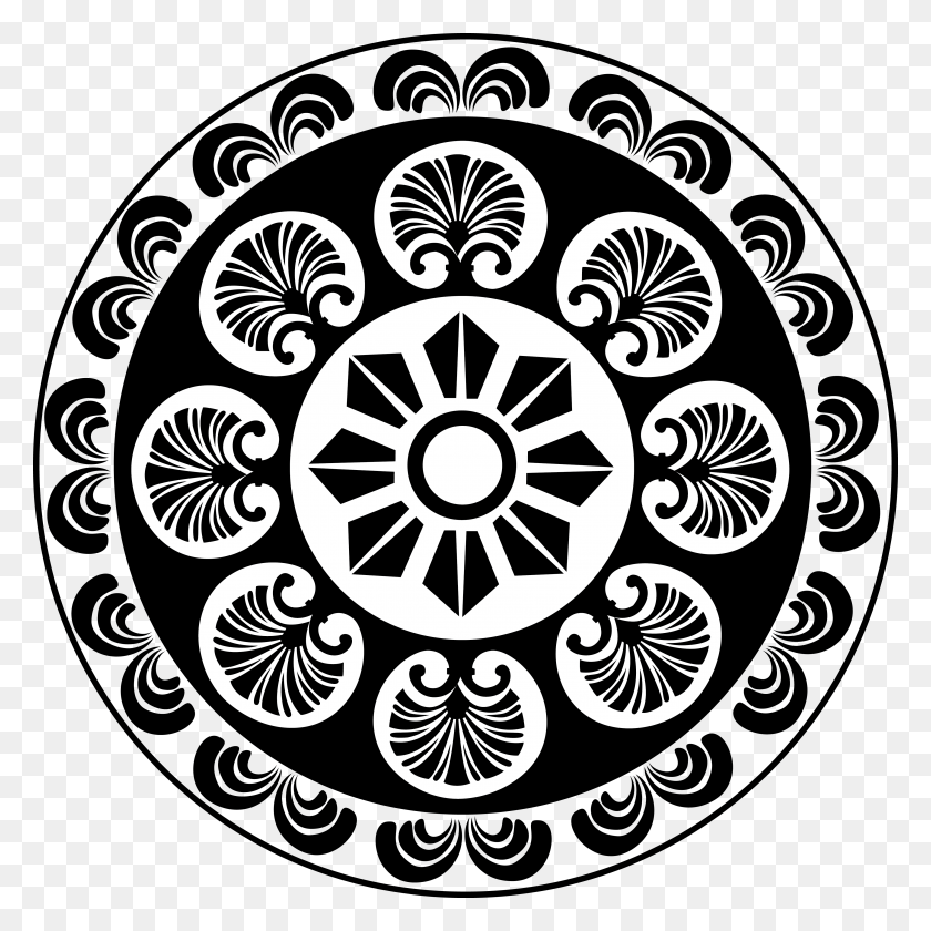 4171x4171 Patterns Black And White Circle, Stencil, Rug, Floral Design HD PNG Download