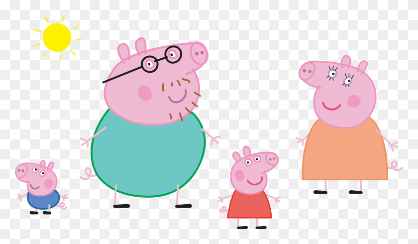7815x4318 Paultons Park Domestic Pig Brand Illustration Peppa Pig Family, Clothing, Apparel, Snowman HD PNG Download