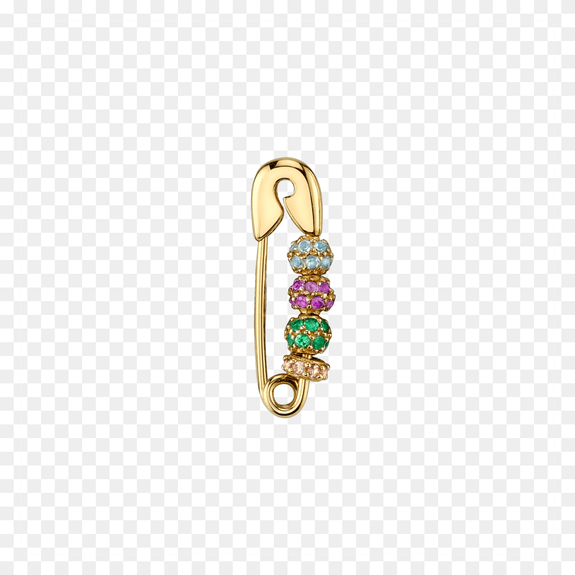 1800x1800 Pave Beaded Safety Pin Earring Earrings, Gold, Accessories, Accessory HD PNG Download