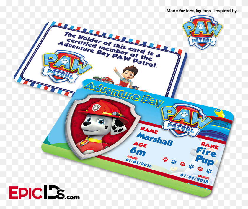 1332x1110 Paw Patrol Inspired Adventure Bay Paw Patrol Id Card, Text, Label, Person HD PNG Download