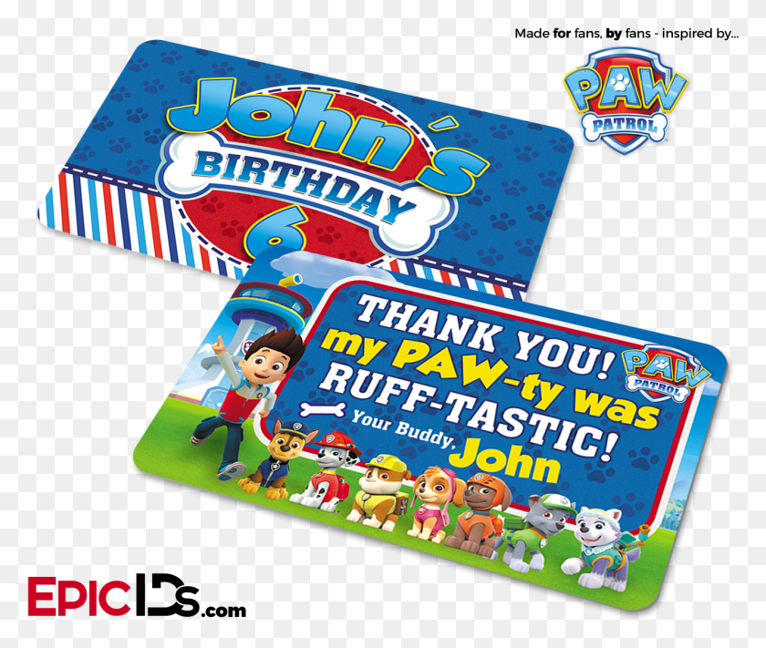 1332x1112 Paw Patrol Inspired Birthday Party 39party Favor39 Cards Paw Patrol, Person, Human, Game HD PNG Download