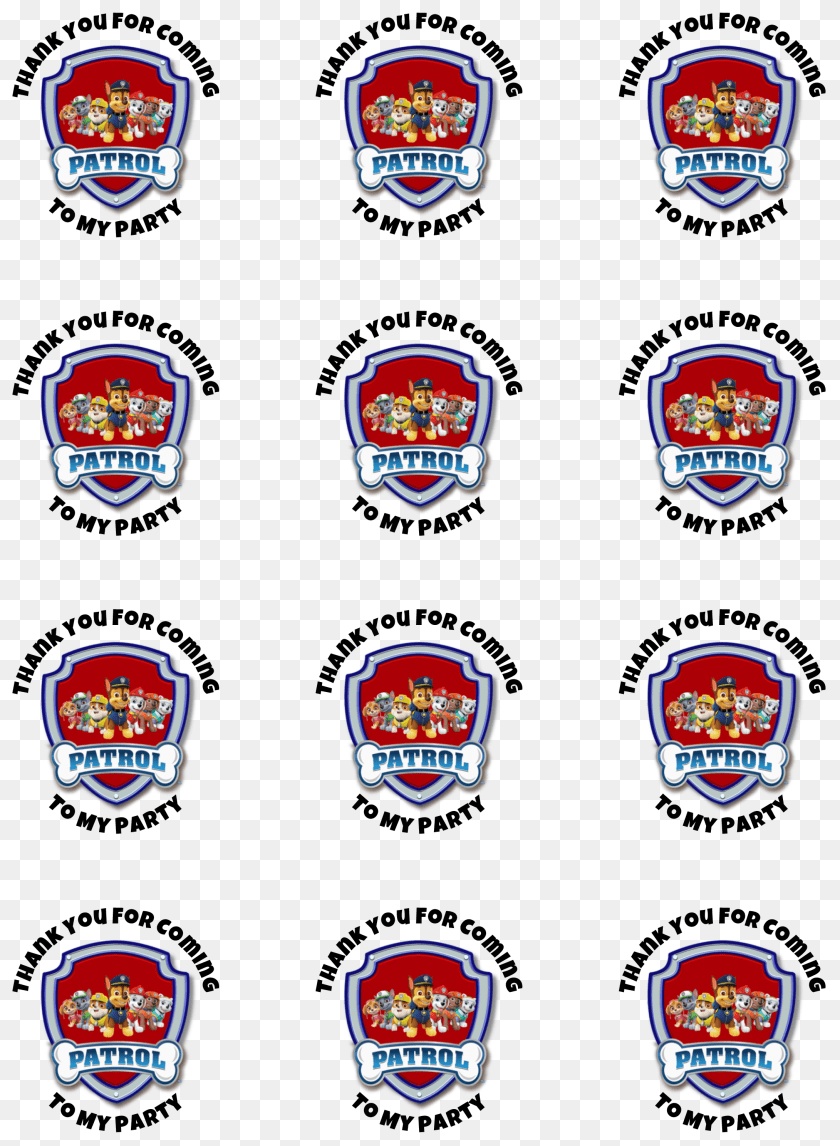 Paw Patrol Stickers Face On A Cake, Logo, Sticker, Badge, Symbol Clipart PNG