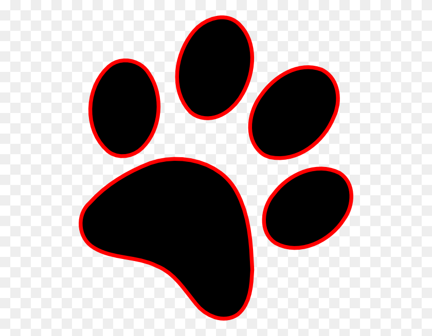 534x594 Paw Print Clip Art At Clker Red And Black Paw Print, Sunglasses, Accessories, Accessory HD PNG Download