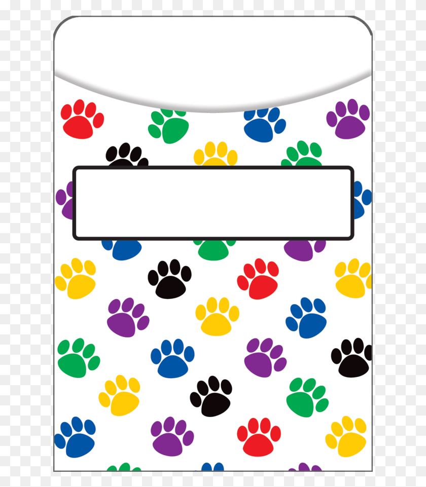 631x901 Paw Print Library Pockets Image, Text, Paper, Label HD PNG Download