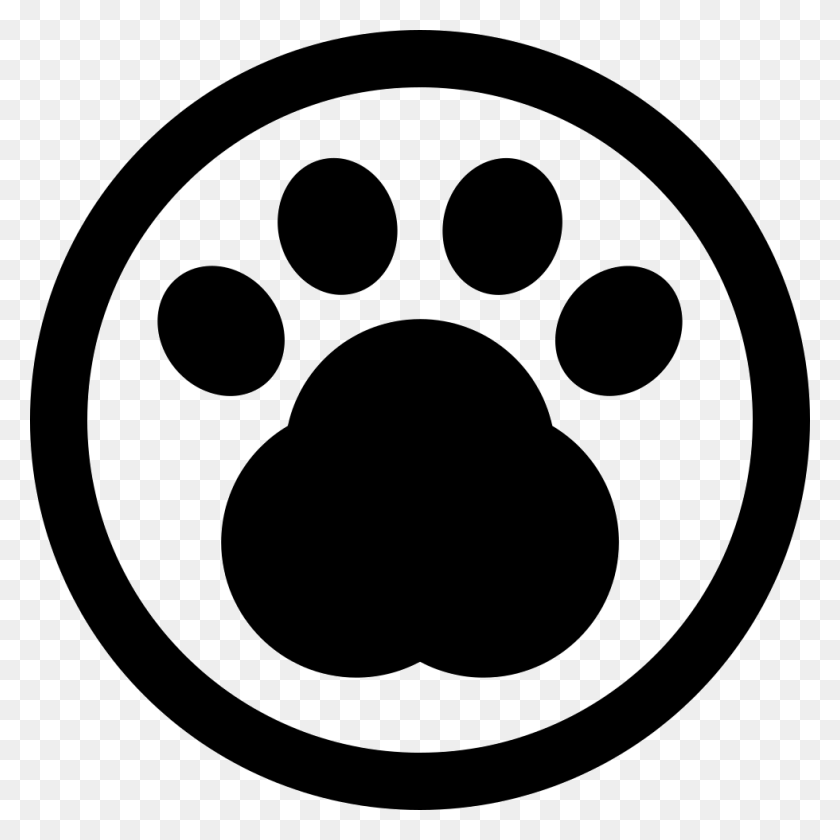 980x980 Pawprint In A Circle Of Pet Hotel Sign Svg Icon Pet Icon Circle, Stencil, Symbol, Footprint HD PNG Download