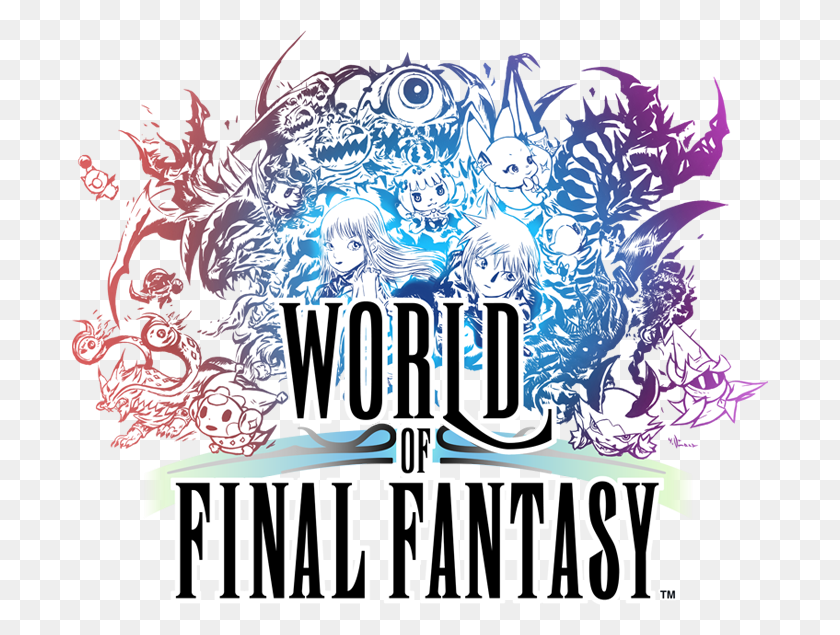 696x575 Descargar Png Pax West Game Preview World Of Final Fantasy Maxima Logotipo, Cartel, Anuncio Hd Png