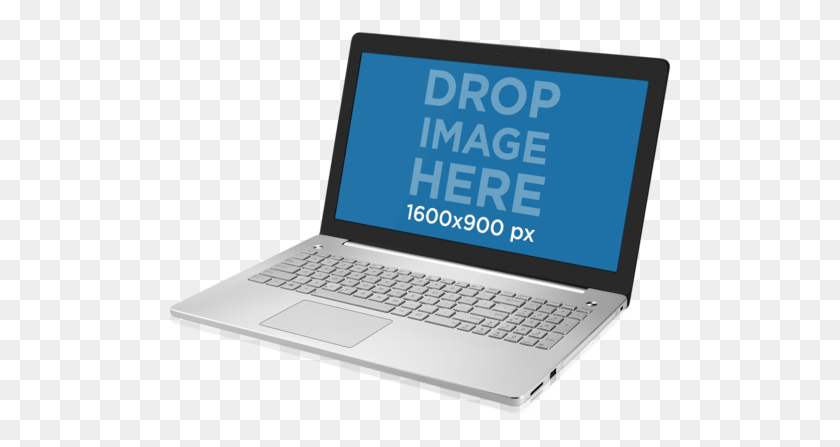 503x387 Pc Mockup Of Angled Windows Laptop With Clear Background Laptop Mockup Psd Angle, Pc, Computer, Electronics HD PNG Download