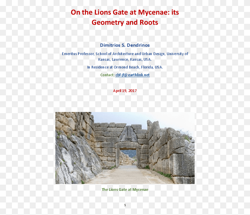 469x662 Pdf Lion Gate At Mycenae, Bunker, Building, Road HD PNG Download
