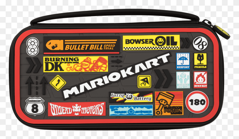 1389x767 Pdp Nintendo Switch Mario Kart Deluxe Travel Case, Text, Arcade Game Machine, Logo HD PNG Download