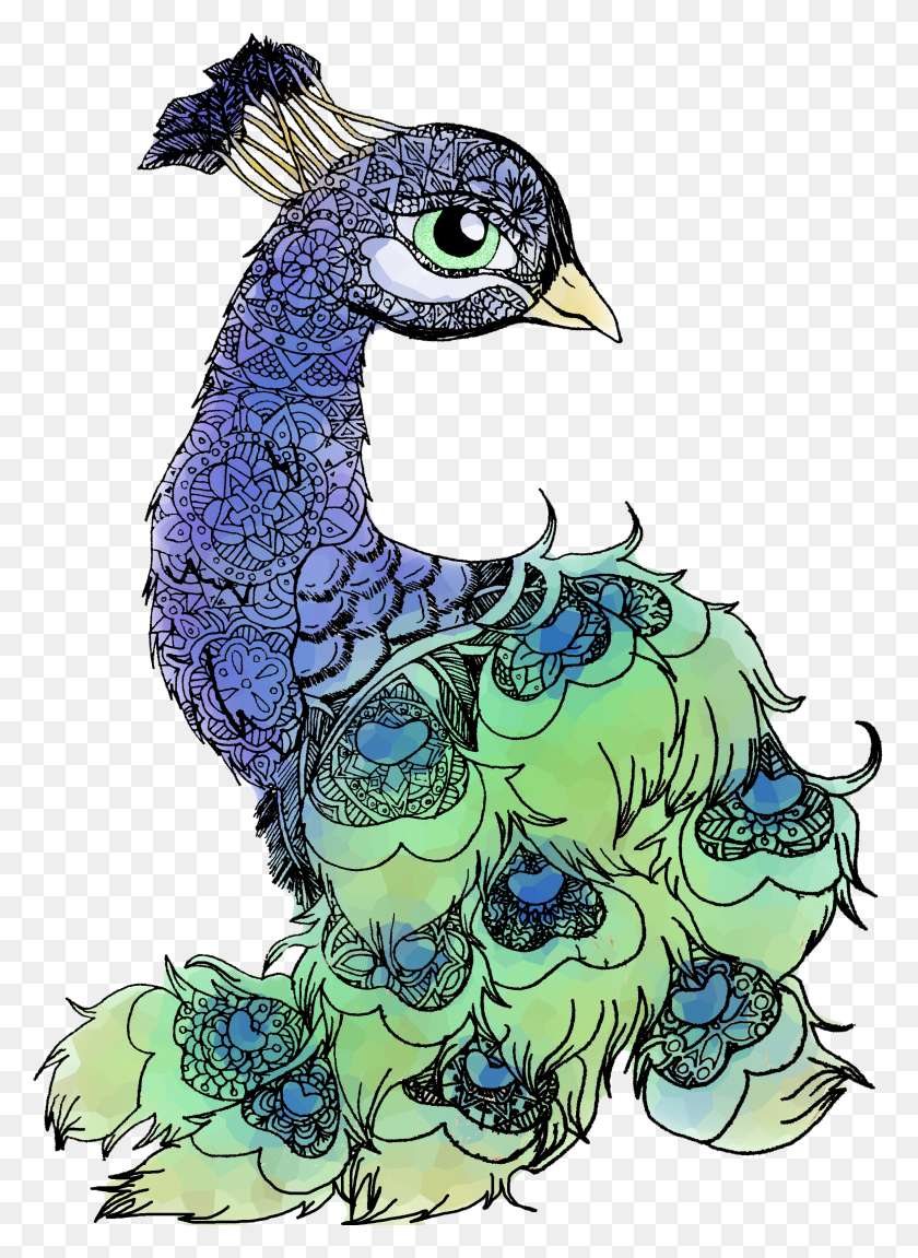2354x3293 Peacala Bird Feathers Animal Blue Green Nsvtwork Animal Mandalas, Blackbird, Agelaius, Графика Hd Png Скачать