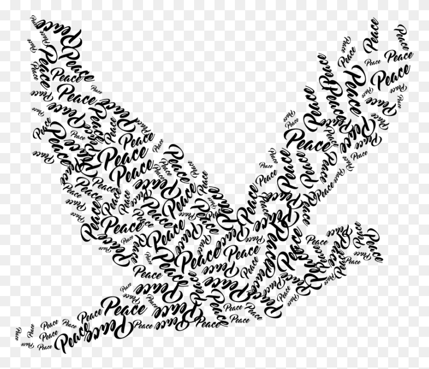 847x720 Peace Animal Bird Cooperation Dove Flying Harmony Black And White Pictures Of Peace, Gray, World Of Warcraft HD PNG Download