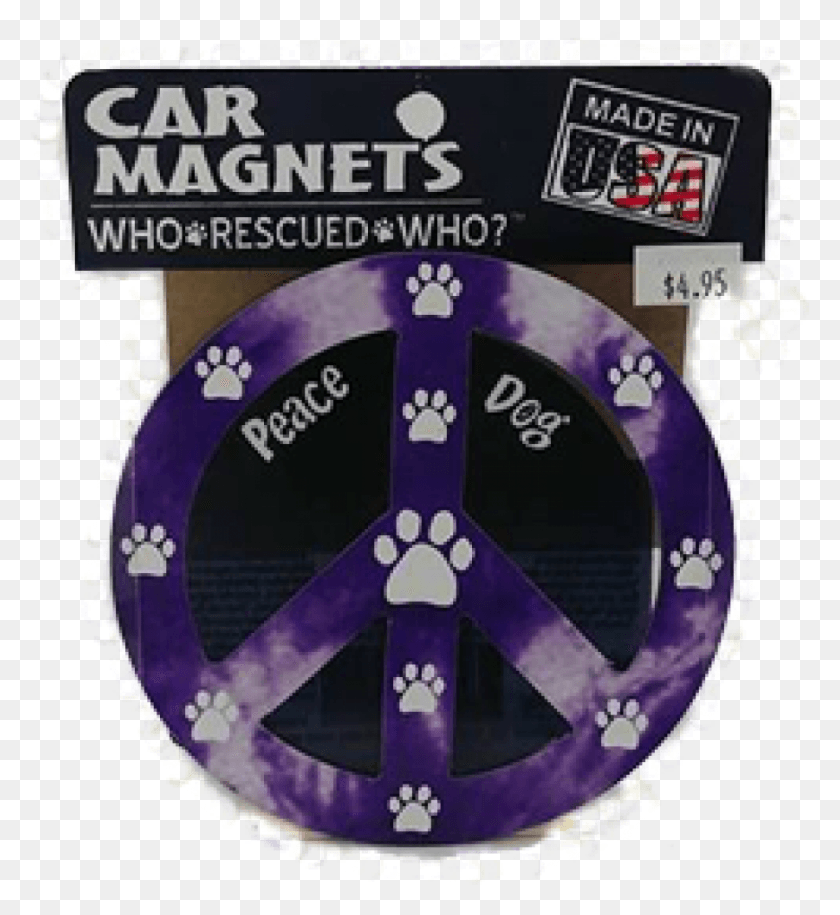 900x987 Peace Dog Car Magnet Peace Symbols, Purple, Text, Label HD PNG Download