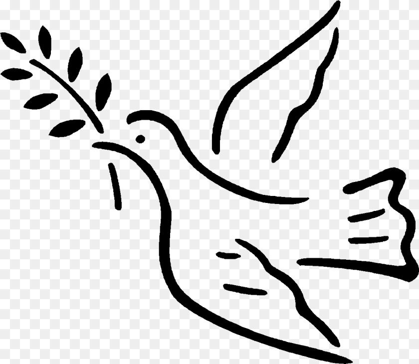 Peace Dove, Gray Sticker PNG