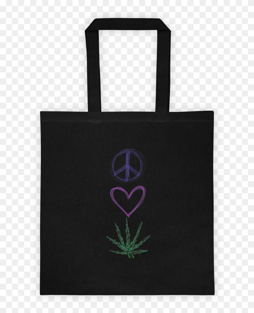 636x977 Peace Love Weedcbdhemp Tote Bag Bag, Tote Bag, Shopping Bag HD PNG Download