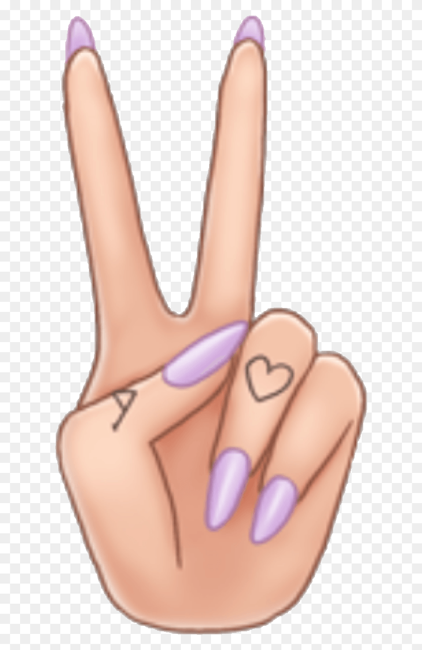 622x1232 Peace Sign Fingers Tattoo, Person, Human, Manicure HD PNG Download