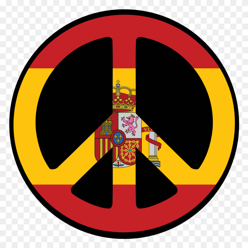 981x982 Peace Sign Hand Spain Spain Flag Peace Sign, Symbol, Star Symbol, Steering Wheel HD PNG Download