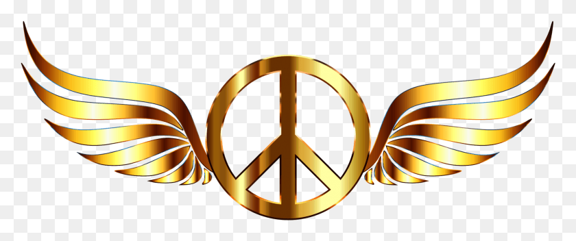 1838x689 Peace Symbols Gold Computer Icons Transparent Background Peace Sign, Logo, Symbol, Trademark HD PNG Download