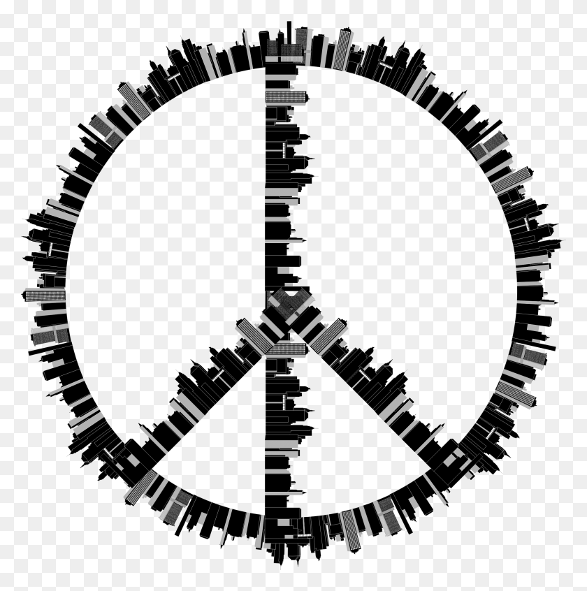 2298x2316 Descargar Png Símbolo De La Paz Pacifismo Significado Do Simbolo Hippie, Símbolo, Brújula, Emblema Hd Png
