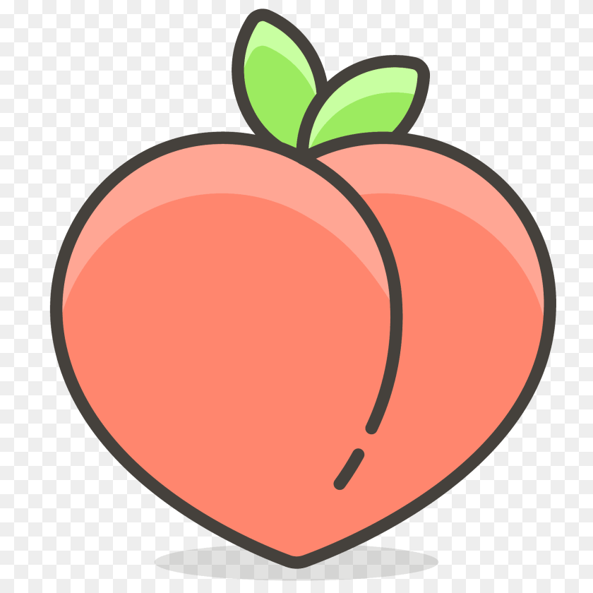 Peach Emoji Clipart, Food, Fruit, Plant, Produce PNG