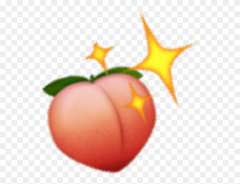 561x583 Peach Sparkling Emoji Emojis Emoji Peach, Plant, Food, Bonfire HD PNG Download