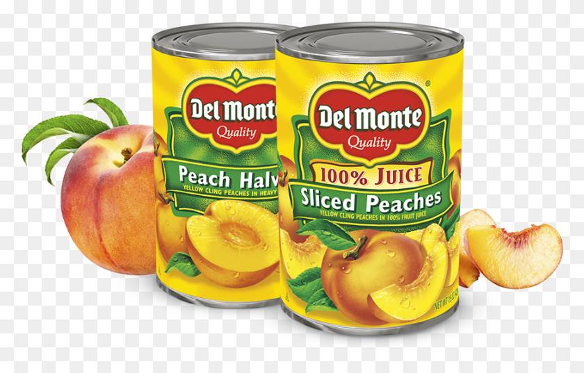 869x532 Peaches Canned Fruit Del Monte, Plant, Food HD PNG Download