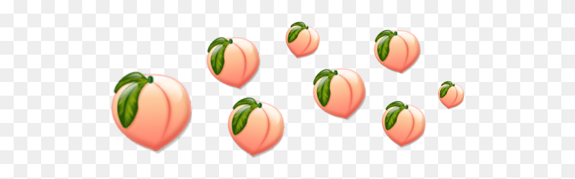 519x202 Peaches Crown Clipart Transparent Peach Emoji, Plant, Fruit, Food HD PNG Download