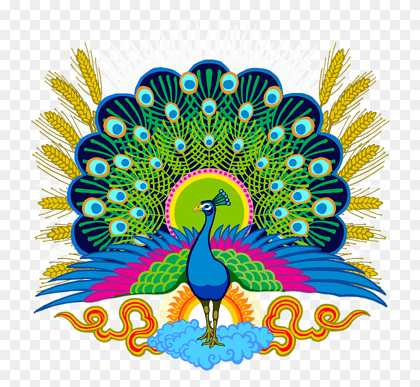 722x714 Peacock Peafowl, Bird, Animal, Graphics HD PNG Download