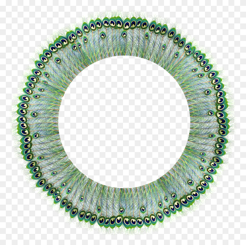 2492x2488 Peacock Round Frame Transparent Clip Art Chain Wheel HD PNG Download