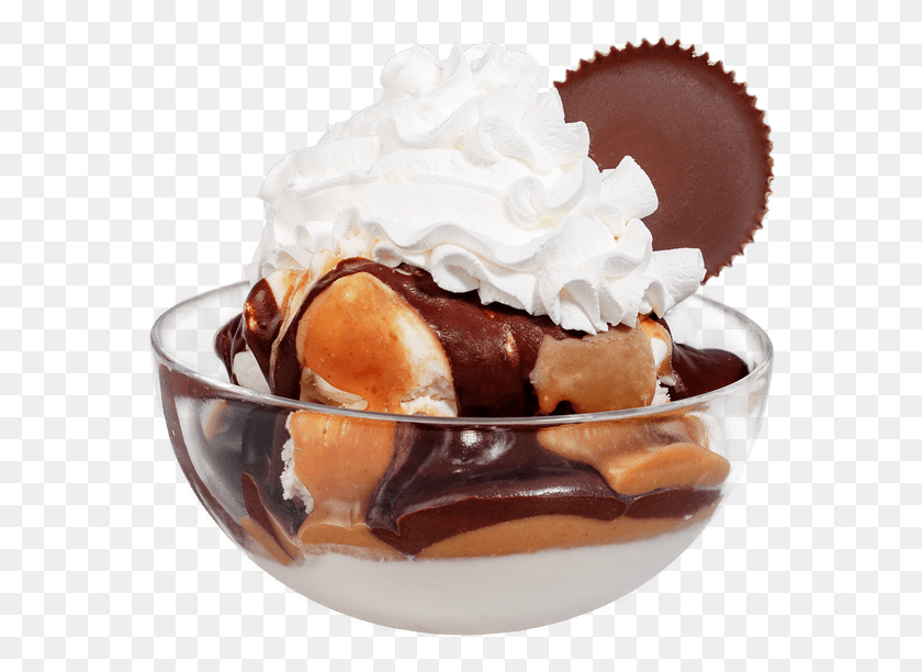 578x552 Peanut Butter Cup Sundae Soy Ice Cream, Cream, Dessert, Food HD PNG Download