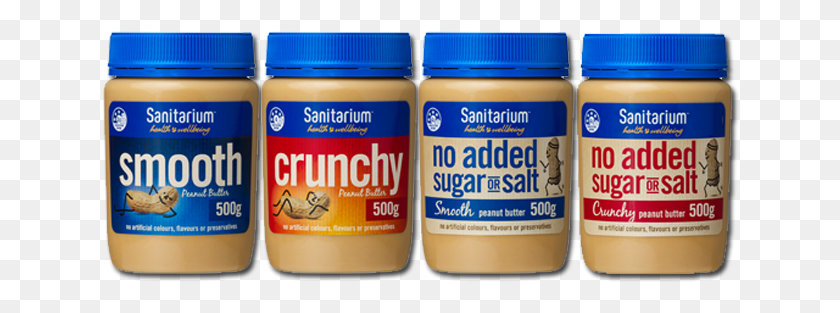 638x253 Peanut Butter Sanitarium No Added Sugar Or Salt Peanut Butter, Food, Label, Text HD PNG Download
