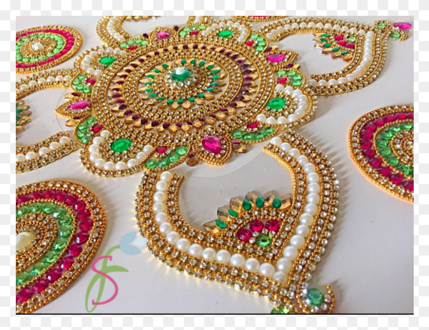 801x602 Pearl Rangoli Diya Rangoli Flower Rangoli Indian, Necklace, Jewelry, Accessories HD PNG Download
