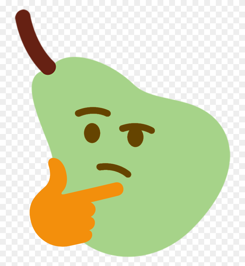 741x853 Pearthink Thinking Emoji Face, Plant, Pear, Fruit HD PNG Download