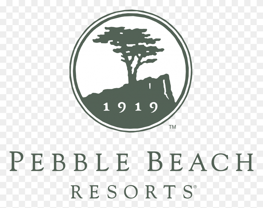 2331x1805 Pebble Beach Resorts Logo Transparent Pebble Beach Golf Course Logo, Text, Vehicle, Transportation HD PNG Download