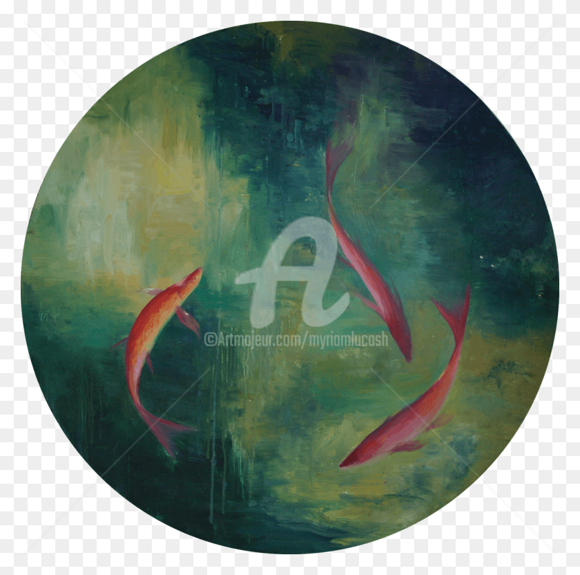 1200x1188 Peces Rojos Painting 90x90x1 Cm Circle, Sphere, Outer Space, Astronomy HD PNG Download