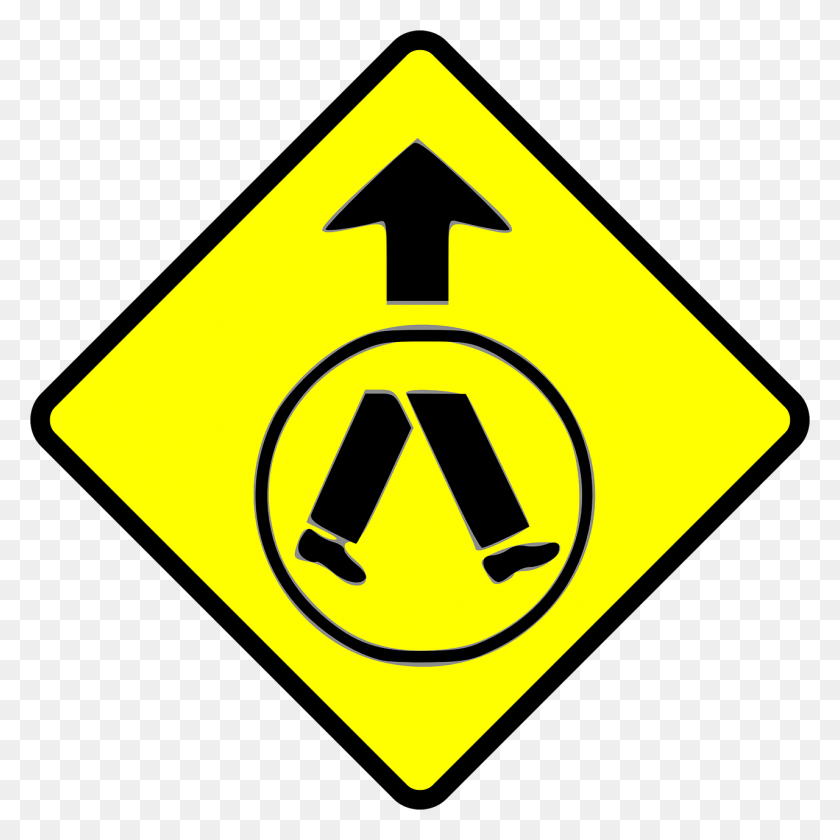 1280x1280 Pedestrian Crossing Caution Pedestrian Sign Vector, Symbol, Road Sign HD PNG Download