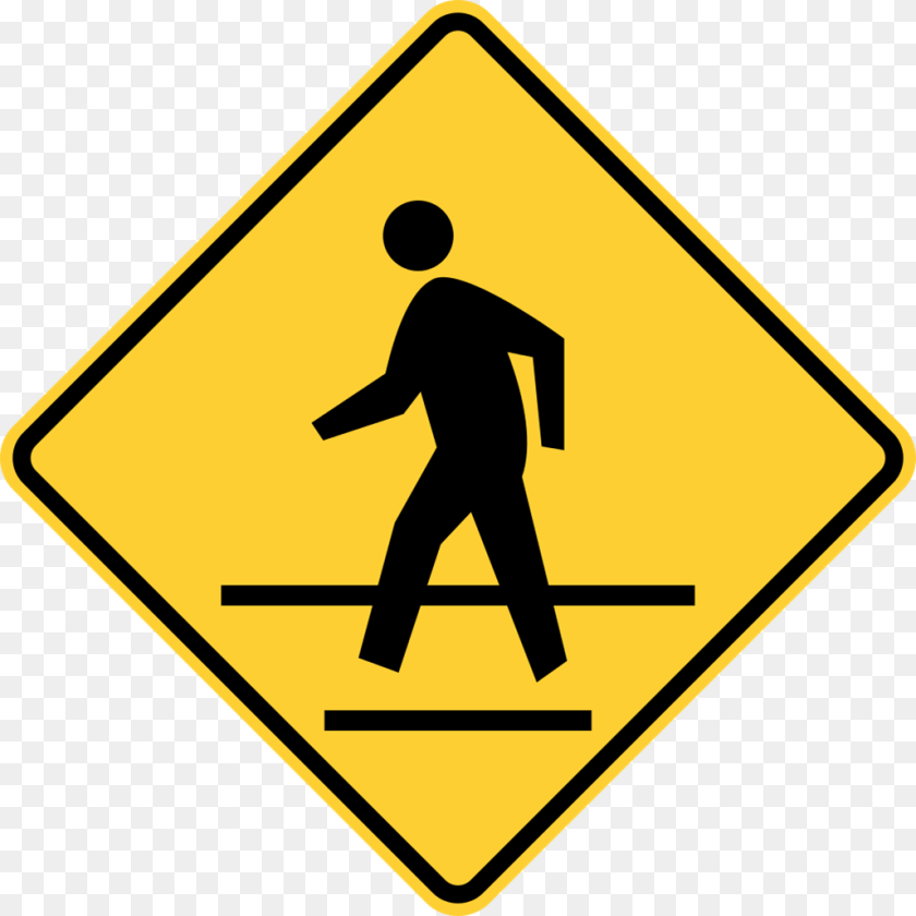 1028x1028 Pedestrian Safety Tips Pedestrian Crossing Sign Clip Art, Symbol, Road Sign, Adult, Male PNG