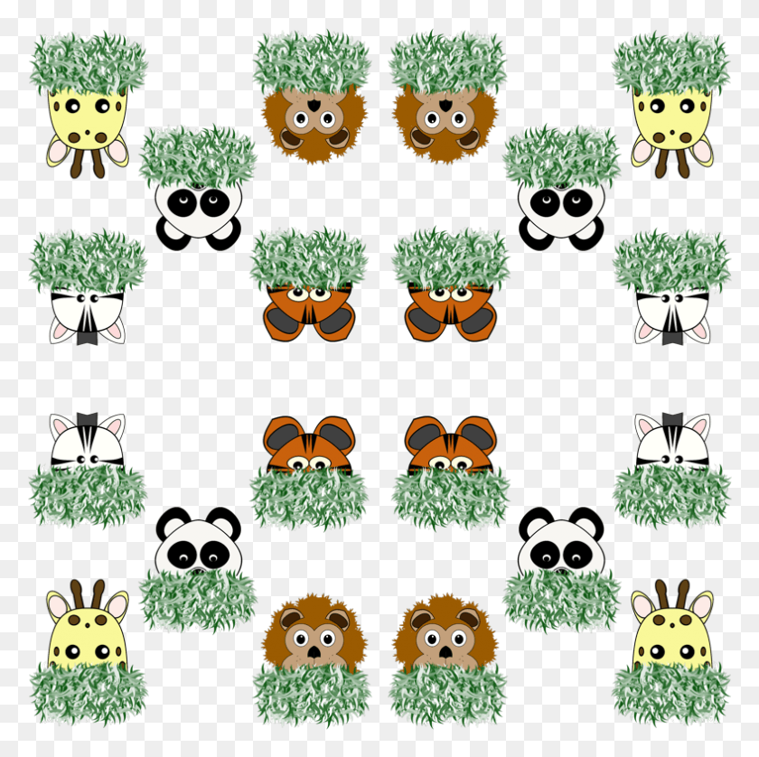 787x785 Peeping Zoo Animals On White Background Wallpaper, Accessories, Accessory, Pet HD PNG Download
