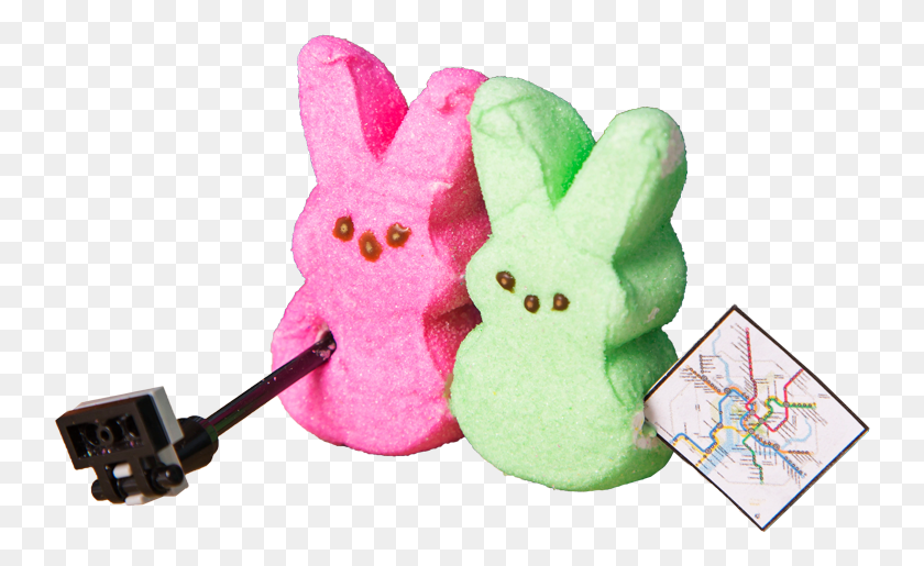 742x455 Peeps Brought To A New Level Pink Peep Candy Transparent, Sweets, Food, Confectionery HD PNG Download
