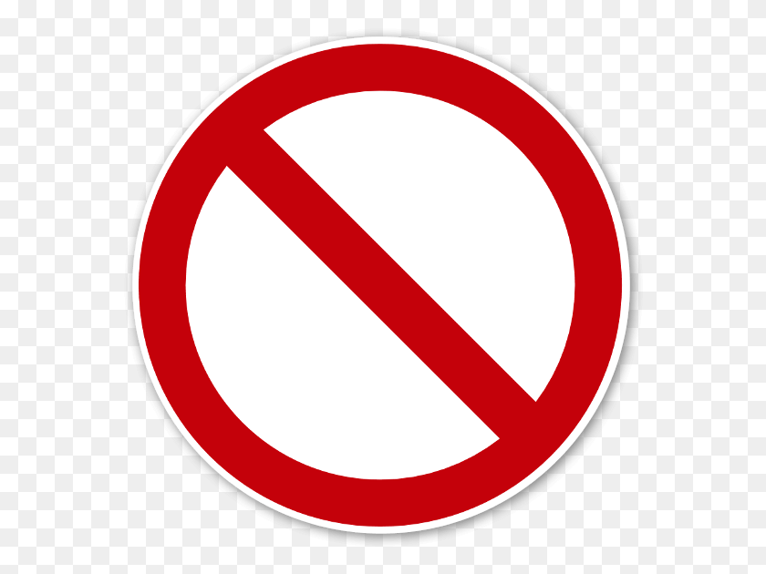 570x570 Pegatina Prohibicin Transparent International No Sign, Symbol, Road Sign, Stopsign HD PNG Download